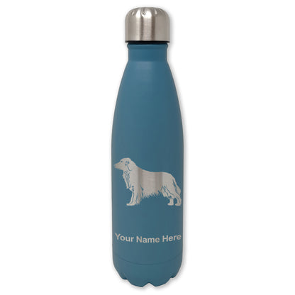 LaserGram Double Wall Water Bottle, Golden Retriever Dog, Personalized Engraving Included