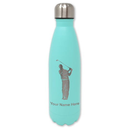 LaserGram Double Wall Water Bottle, Golfer, Personalized Engraving Included