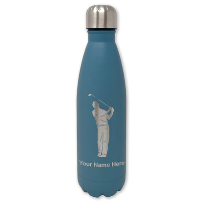 LaserGram Double Wall Water Bottle, Golfer, Personalized Engraving Included