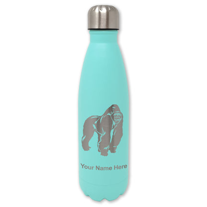 LaserGram Double Wall Water Bottle, Gorilla, Personalized Engraving Included