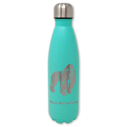 LaserGram Double Wall Water Bottle, Gorilla, Personalized Engraving Included