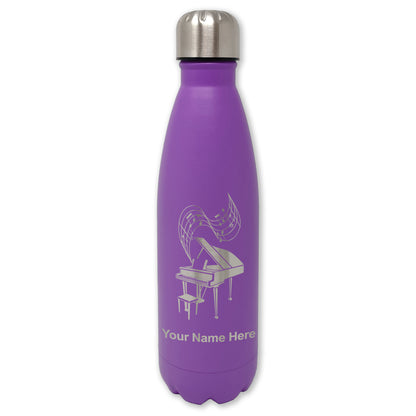 LaserGram Double Wall Water Bottle, Grand Piano, Personalized Engraving Included