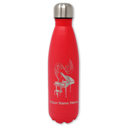 LaserGram Double Wall Water Bottle, Grand Piano, Personalized Engraving Included