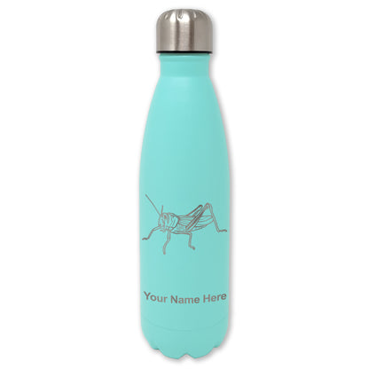 LaserGram Double Wall Water Bottle, Grasshopper, Personalized Engraving Included
