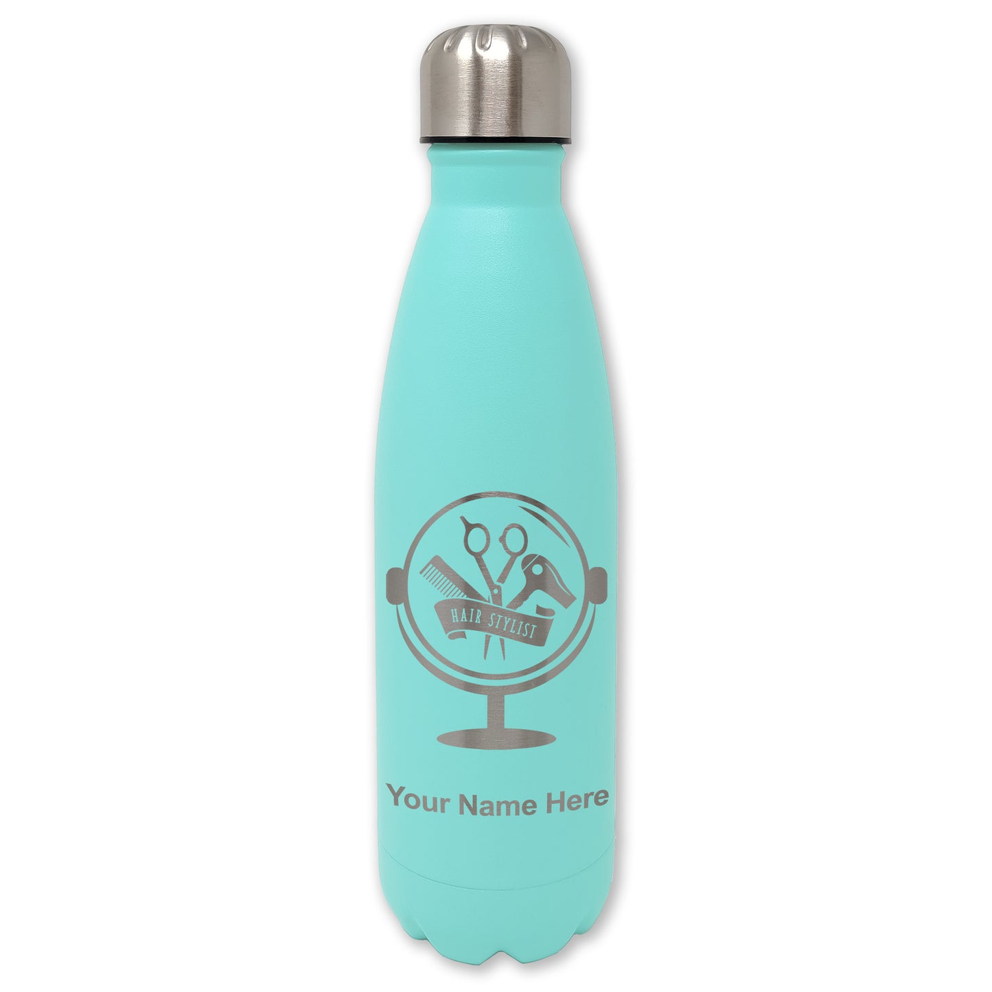 LaserGram Double Wall Water Bottle, Hair Stylist, Personalized Engraving Included