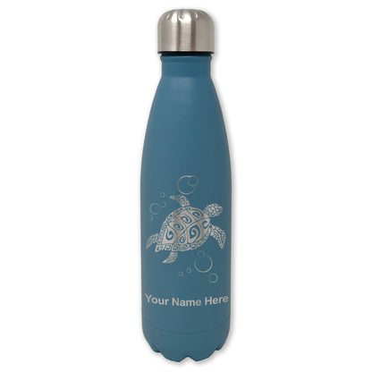 LaserGram Double Wall Water Bottle, Hawaiian Sea Turtle, Personalized Engraving Included