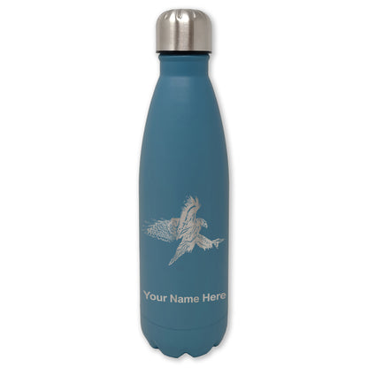 LaserGram Double Wall Water Bottle, Hawk, Personalized Engraving Included