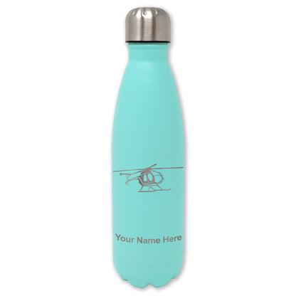 LaserGram Double Wall Water Bottle, Helicopter 1, Personalized Engraving Included
