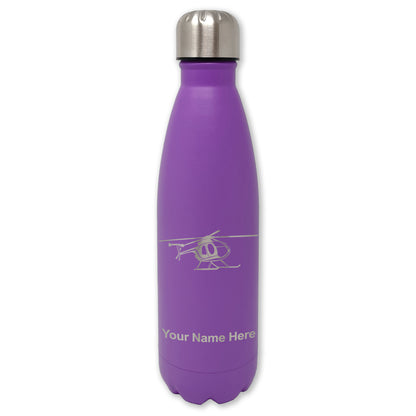 LaserGram Double Wall Water Bottle, Helicopter 1, Personalized Engraving Included