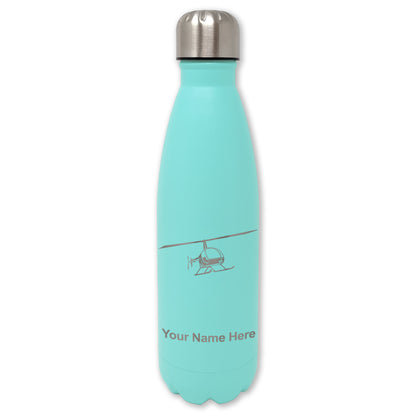 LaserGram Double Wall Water Bottle, Helicopter 2, Personalized Engraving Included