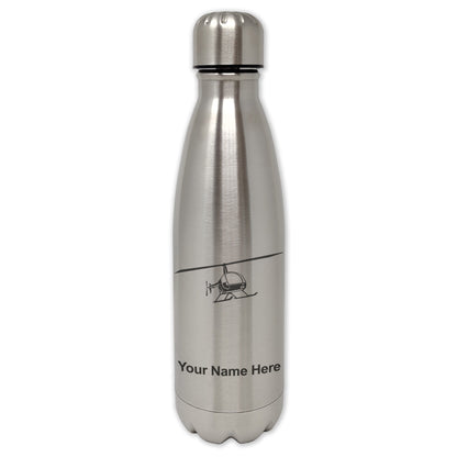 LaserGram Double Wall Water Bottle, Helicopter 2, Personalized Engraving Included