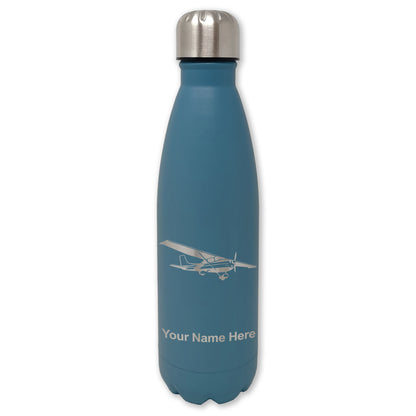 LaserGram Double Wall Water Bottle, High Wing Airplane, Personalized Engraving Included