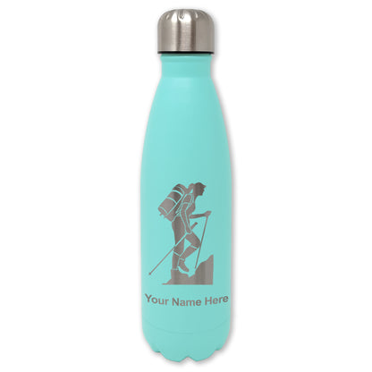 LaserGram Double Wall Water Bottle, Hiker Woman, Personalized Engraving Included
