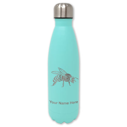 LaserGram Double Wall Water Bottle, Honey Bee, Personalized Engraving Included
