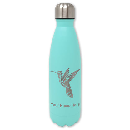 LaserGram Double Wall Water Bottle, Hummingbird, Personalized Engraving Included