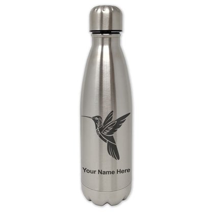 LaserGram Double Wall Water Bottle, Hummingbird, Personalized Engraving Included