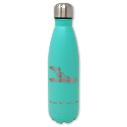 LaserGram Double Wall Water Bottle, Kayak Woman, Personalized Engraving Included