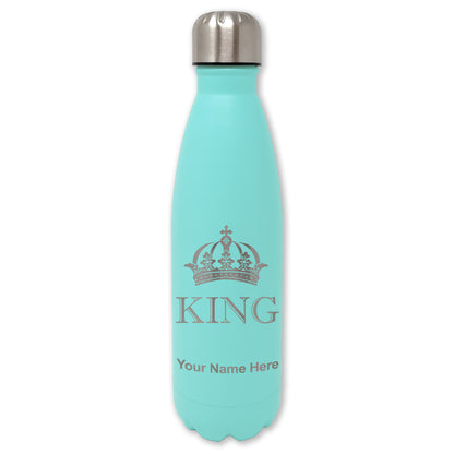 LaserGram Double Wall Water Bottle, King Crown, Personalized Engraving Included