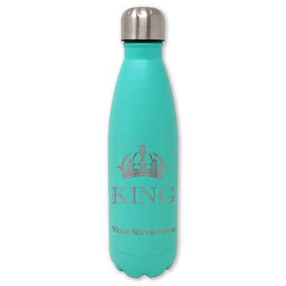 LaserGram Double Wall Water Bottle, King Crown, Personalized Engraving Included