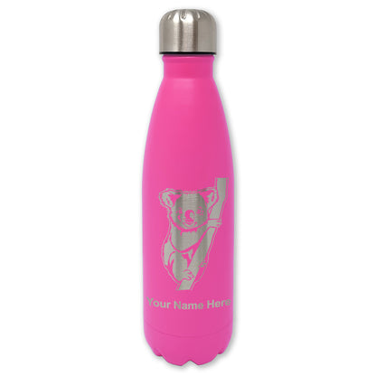 LaserGram Double Wall Water Bottle, Koala Bear, Personalized Engraving Included