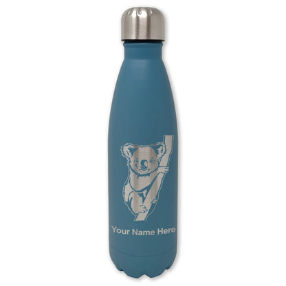 LaserGram Double Wall Water Bottle, Koala Bear, Personalized Engraving Included