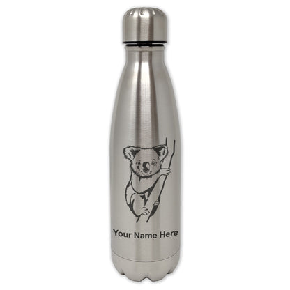 LaserGram Double Wall Water Bottle, Koala Bear, Personalized Engraving Included