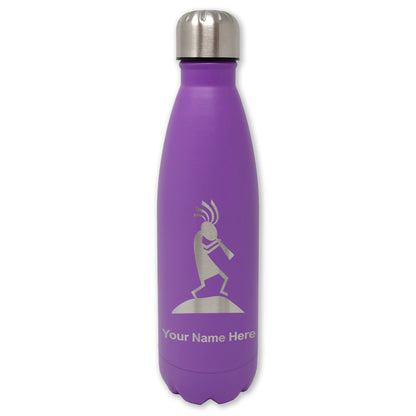 LaserGram Double Wall Water Bottle, Kokopelli, Personalized Engraving Included