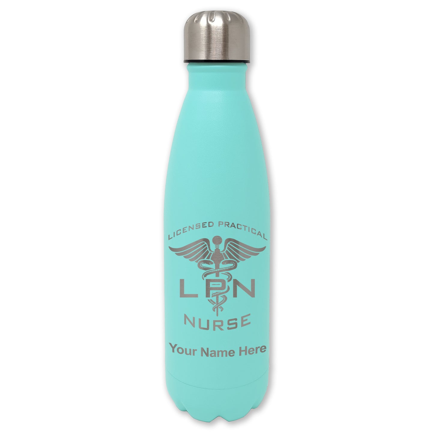 LaserGram Double Wall Water Bottle, LPN Licensed Practical Nurse, Personalized Engraving Included