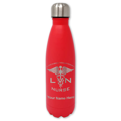 LaserGram Double Wall Water Bottle, LVN Licensed Vocational Nurse, Personalized Engraving Included