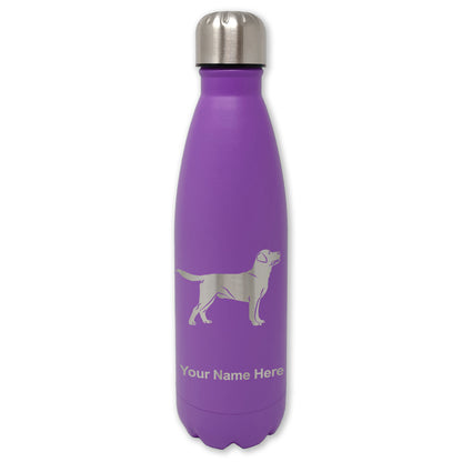 LaserGram Double Wall Water Bottle, Labrador Retriever Dog, Personalized Engraving Included