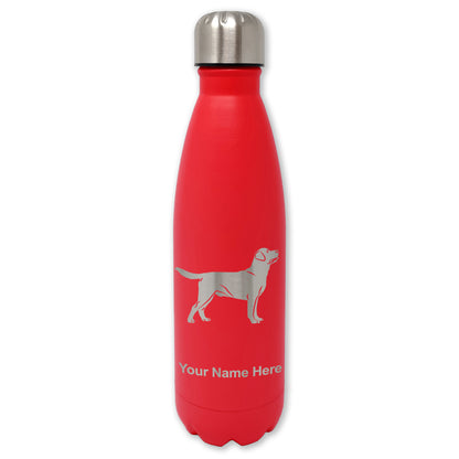 LaserGram Double Wall Water Bottle, Labrador Retriever Dog, Personalized Engraving Included