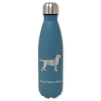 LaserGram Double Wall Water Bottle, Labrador Retriever Dog, Personalized Engraving Included