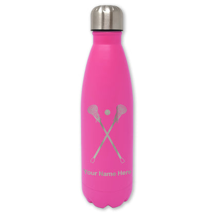 LaserGram Double Wall Water Bottle, Hockey Sticks, Personalized Engraving Included