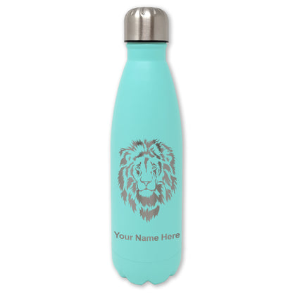 LaserGram Double Wall Water Bottle, Lion Head, Personalized Engraving Included