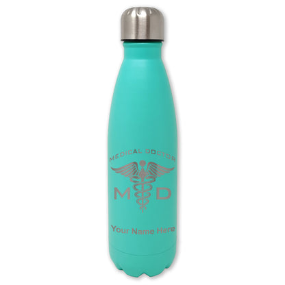 LaserGram Double Wall Water Bottle, MD Medical Doctor, Personalized Engraving Included