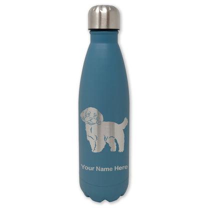 LaserGram Double Wall Water Bottle, Maltese Dog, Personalized Engraving Included