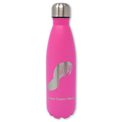 LaserGram Double Wall Water Bottle, Manatee, Personalized Engraving Included