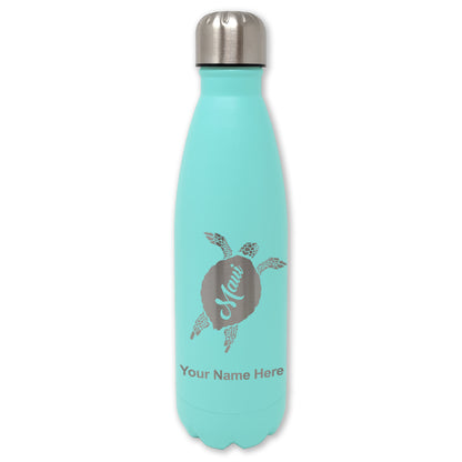 LaserGram Double Wall Water Bottle, Maui Sea Turtle, Personalized Engraving Included