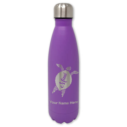 LaserGram Double Wall Water Bottle, Maui Sea Turtle, Personalized Engraving Included