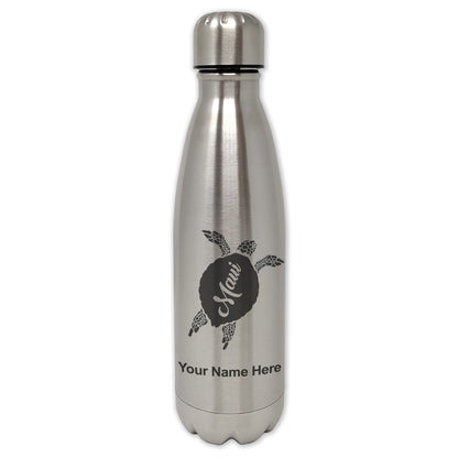 LaserGram Double Wall Water Bottle, Maui Sea Turtle, Personalized Engraving Included