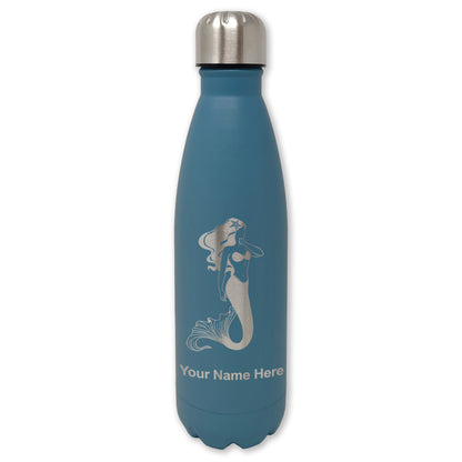 LaserGram Double Wall Water Bottle, Mermaid, Personalized Engraving Included