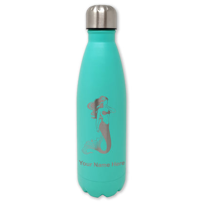 LaserGram Double Wall Water Bottle, Mermaid, Personalized Engraving Included