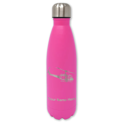 LaserGram Double Wall Water Bottle, Military Helicopter 2, Personalized Engraving Included