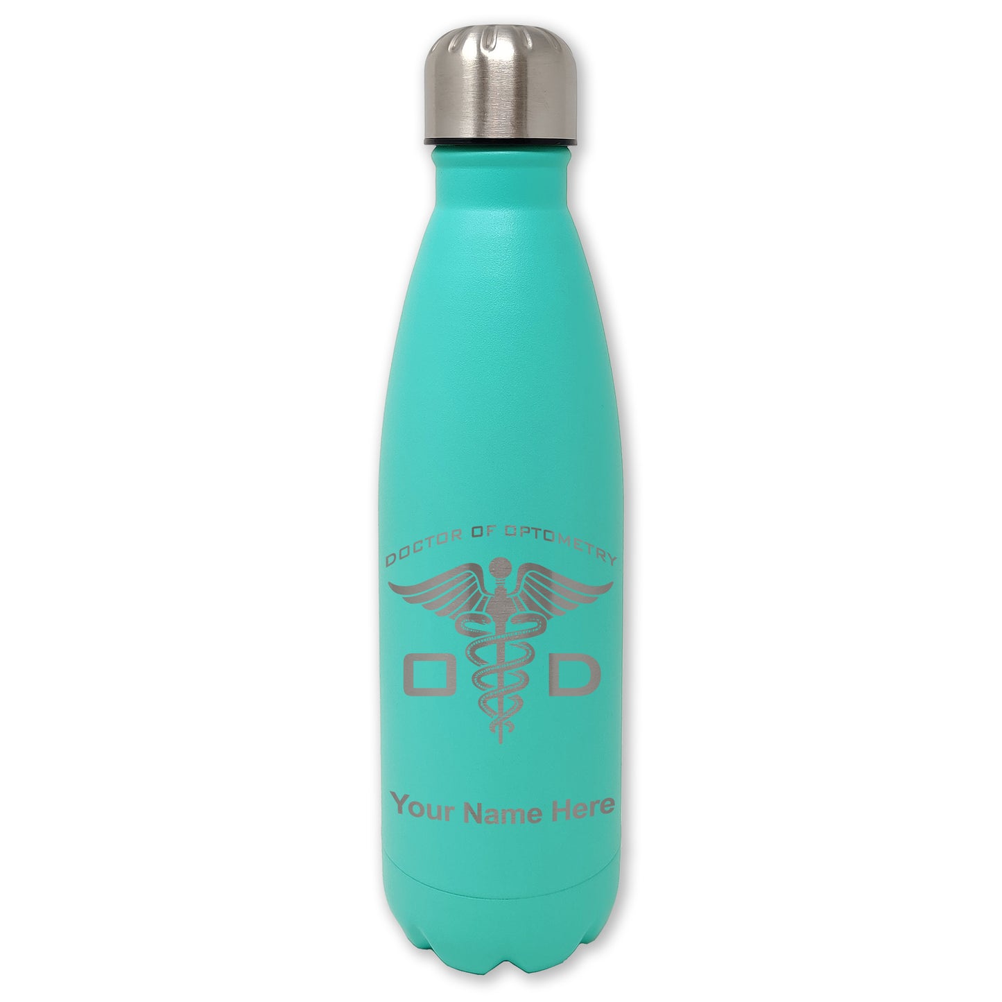 LaserGram Double Wall Water Bottle, OD Doctor of Optometry, Personalized Engraving Included
