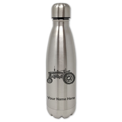 LaserGram Double Wall Water Bottle, Old Farm Tractor, Personalized Engraving Included