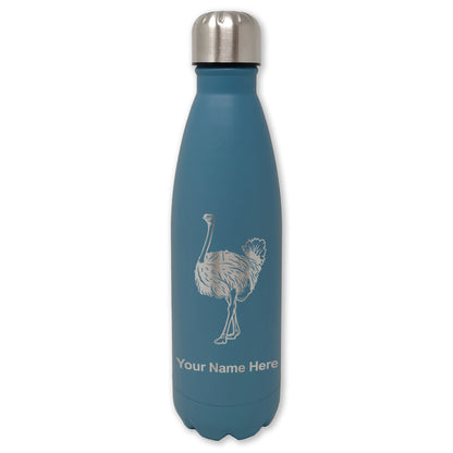 LaserGram Double Wall Water Bottle, Ostrich, Personalized Engraving Included