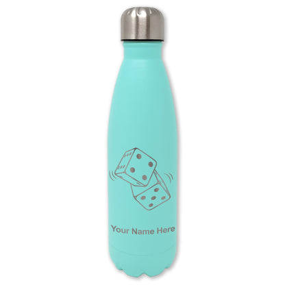 LaserGram Double Wall Water Bottle, Pair of Dice, Personalized Engraving Included