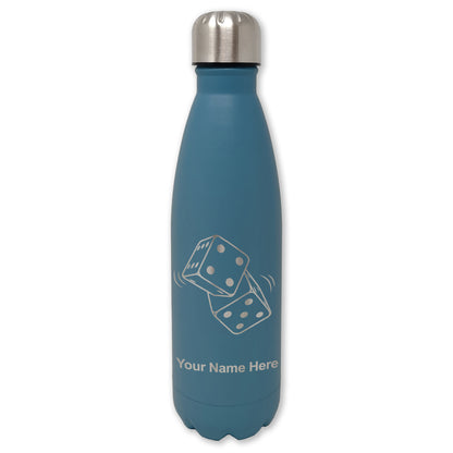 LaserGram Double Wall Water Bottle, Pair of Dice, Personalized Engraving Included