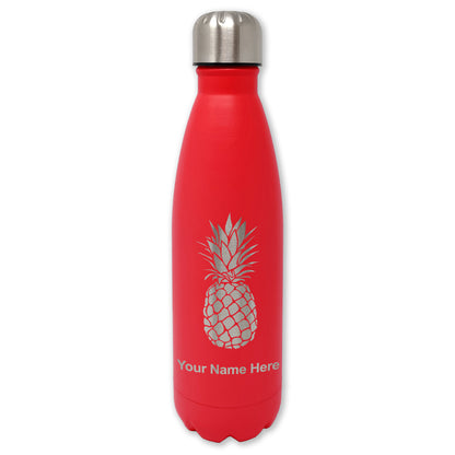 LaserGram Double Wall Water Bottle, Pineapple, Personalized Engraving Included