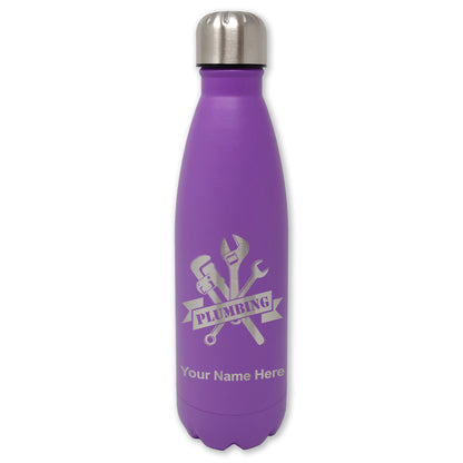 LaserGram Double Wall Water Bottle, Plumbing, Personalized Engraving Included
